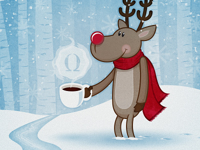 Merry Christmas! christmas coffee creek deer holiday illustration joy merry mug scarf snow the to tracks winter world