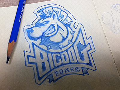 BIG DOG v2.0 aces big bigdog cards collar dog handlettered logo poker ribbon spikes