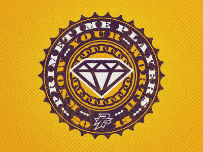 PTP Diamond Badge 2013 badge chain diamond federal font logo ptp purple t shirt treasury wwe yellow