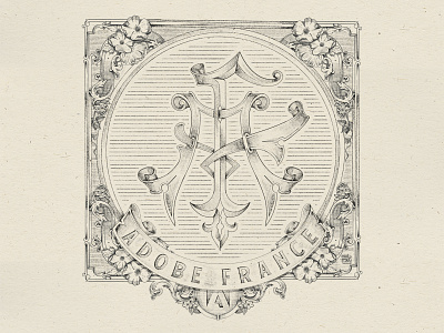 Adobe france Monogramme crafts draw illustration monogramme ornements typography victorian