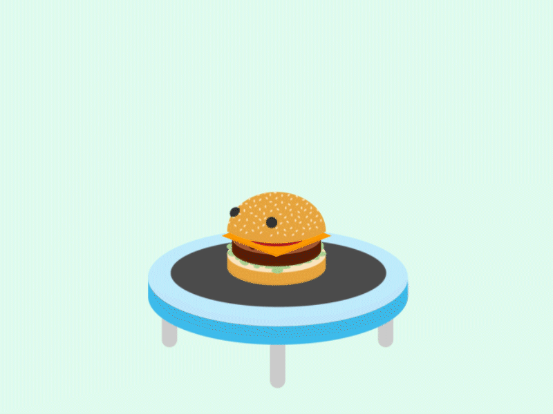 Jumping Burger animated animation burger burgers flat flat design foodie gif motion