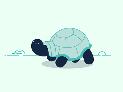 Inktober/Vectober 2019 - #4 Freeze design igloo illustration inktober tortoise turtle vector