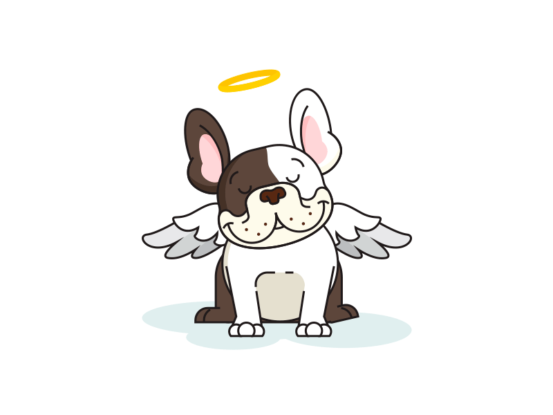 Bulldog-Angel angel animation bulldog dog nice sticker wings