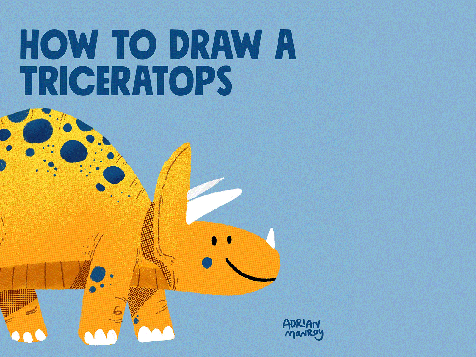 Triceratops cute dinosaurs illustration joy step by step