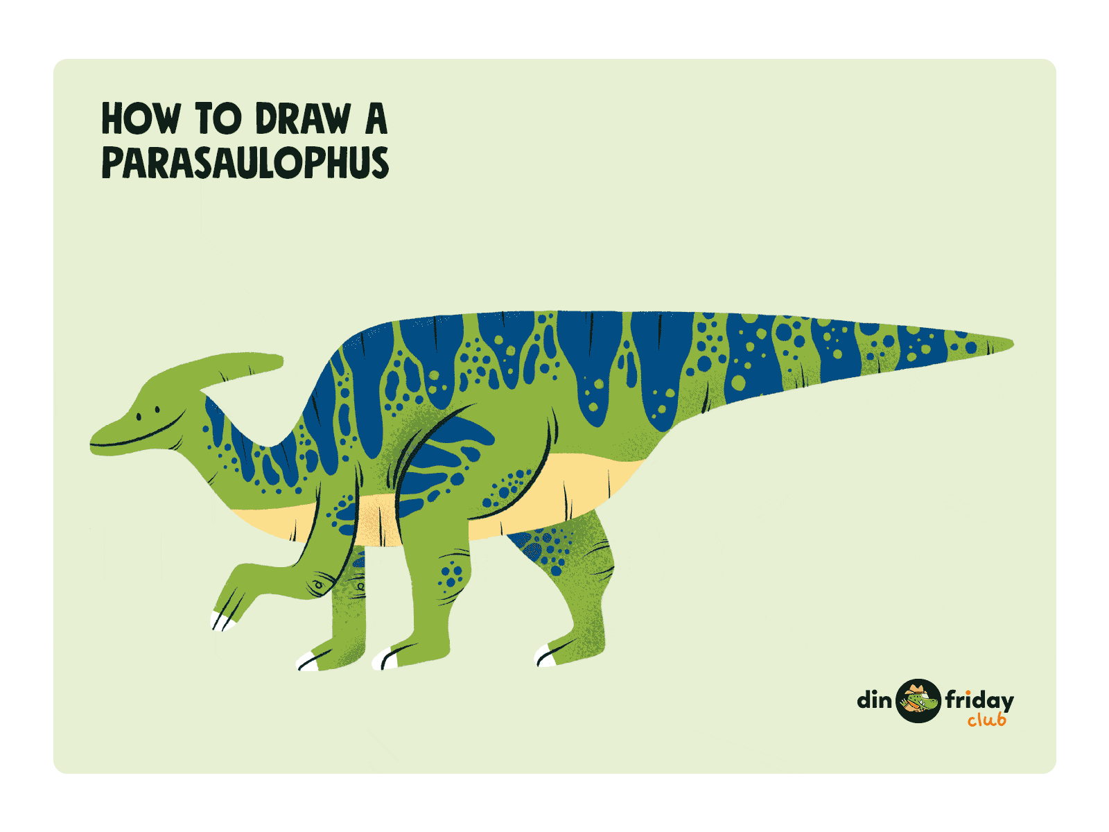 How to draw a Parasaulophus character cute design dinosaurs howto illustration monosbicho stepbystep steps