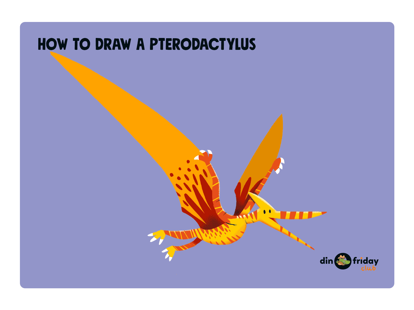 How to draw a Pterodactylus character children book illustration cute dinosaurs howto howtodraw illustration kawaii monosbicho