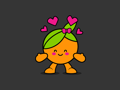 Naran character cute fun illustration kawai love orange smile vector