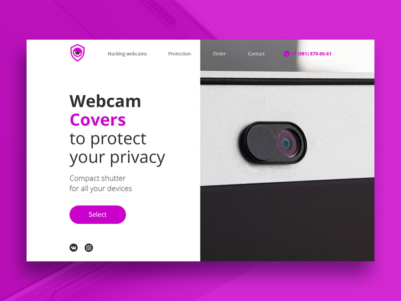 Webcam Cover to protect your privacy webcamcover privacy covers webcam work webdevelop webdesign uiux portfolio okdigital landingpage icon graphicdesign