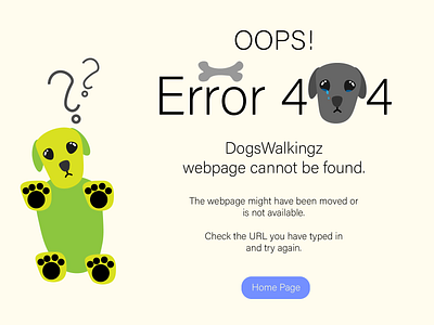 Error 404 DogWalkingz Page Rebound