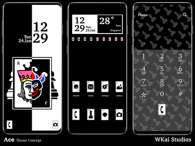 Ace phone theme concept graphic design ui