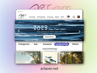 Art Aven Website UI dribbbleweeklywarmup graphic design logo ui website