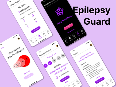 Epilepsy Guard app UI app design graphic design ui ux