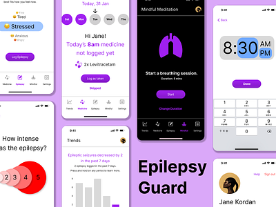 Epilepsy Guard V2 App UI design graphic design ui ux