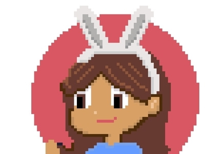 Bunny Friends bit girl illustration pixel art