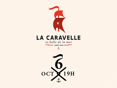 Caravelle identity logo pub