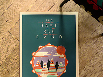 The Same Old Band art poster printmaking screenprint