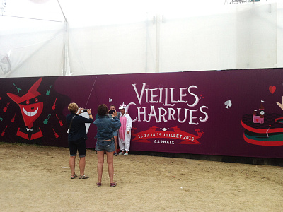 Charrues on the wall big fresco illustration wall