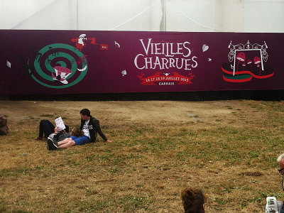 Charrues on the wall big fresco illustration wall