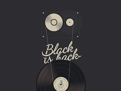Black is back black illustration vinyl
