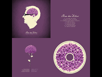 LP Leaflet cover disc flower head lilac lp music