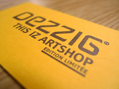 Dezzig letterpress card artshop business card identity letterpress logotype