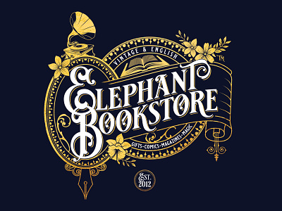 Elephant Bookstore Logo / Rebranding branding design freelance freelance design heritage logo retro design typography vector victorian vintage design vintage font