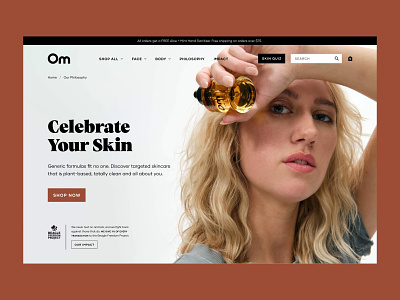 Om Website design skin skin care ui uiux ux web design