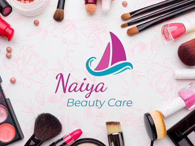 Naiya Beauty Care ahmedabad beauty beauty care beauty logo blue boat care crative logo creative design gujarat illustration illustrator logo logodesign mackup pink ship vector waves