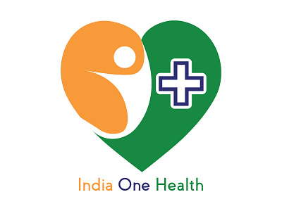 India One Health :: Health Care Logo doctor green health icon illustration india logo medical orange vector