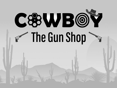 Cowboy Logo branding cowboy gun gun shop guns hat icon identity illustrator logo logodesign vintage vintage logo