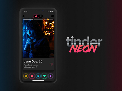 Tinder neon theme app dating neon theme tinder