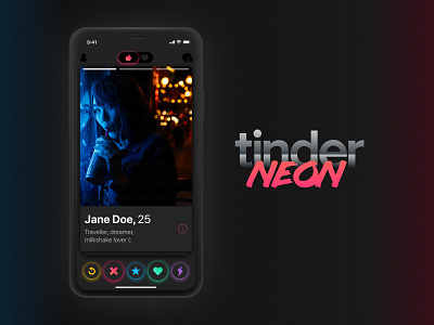 Tinder neon theme