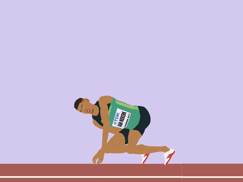 Wayde van Niekerk 200m 400m animation athletics championships field illustration southafrica sprint track waydevanniekerk world