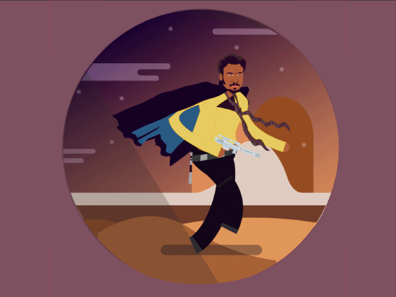 Lando Calrissian animation calrissian character cycle donald glover illustration lando movie solo star wars