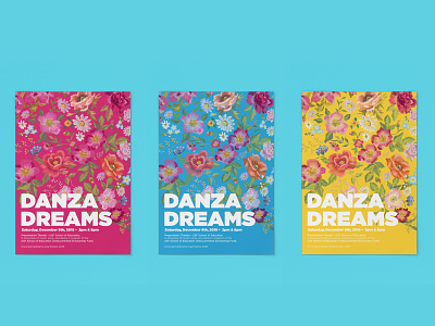 Danza Dreams poster branding design embroidery floral illustration latinx mexican san francisco typography vector