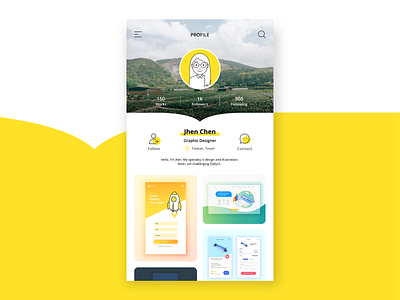 Daily UI Challenge #006｜User Profile app appdesign dailyui design illustrator practice profile ui user profile