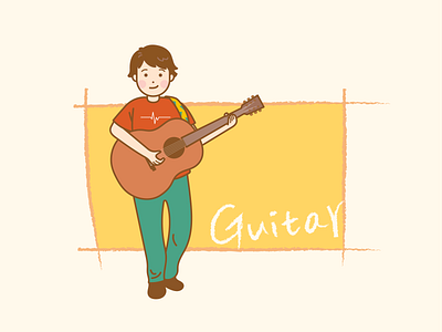 Boy with Guitar guitar illustration illustrator