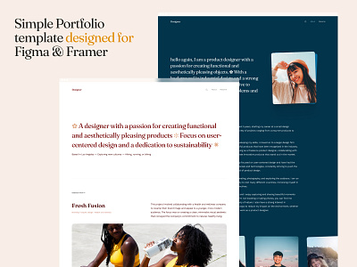Simple Portfolio template built for Framer