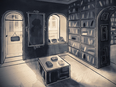 Bookstore background books bookshop illustration interior perspective