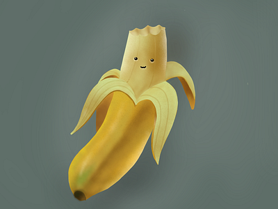 Realistic 3d Banana…😊 3d banana digitalart fruit illustration procreate sweet yellow