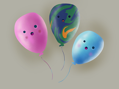 Balloon 🎈 3d balloon design digitalart illustration matte procreate textures