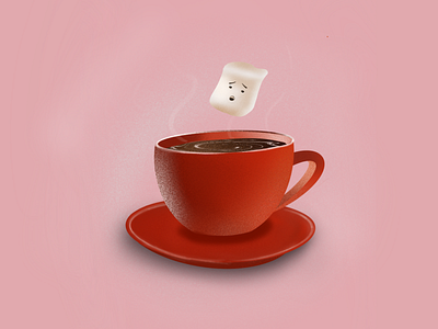 Marshmallow Hot chocolate 3d beverages chocolate design digitalart drink hot illustration marshmallow procreate