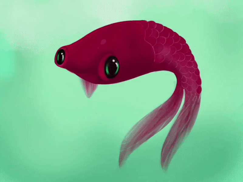 Sea queen 🐠 digitalart fish illustration marine pink procreate water