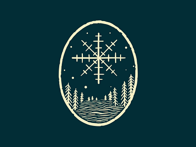 Snay badge design emblem forest illustration snow winter
