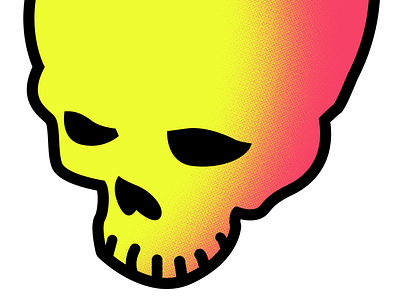 Dusted Skull bright daily design gradient halftone skull