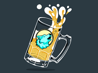 Big Beerwolf Mug beer beer mug beerwolf cheers foam liquid slosh spill wolf
