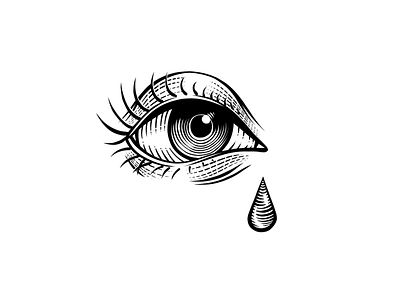 Forever Sorry cry design eye illustration sad tear teardrop woodcut