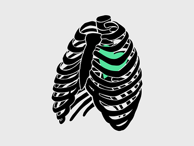 Caged bones design halloween heart illustration ribcage ribs skeleton spooky