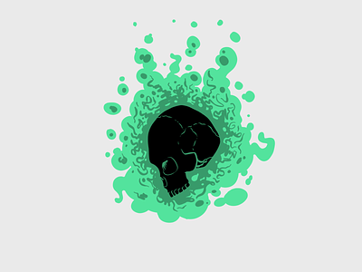 Broiling Skull design glow green halloween illustration magic skull spooky vapor