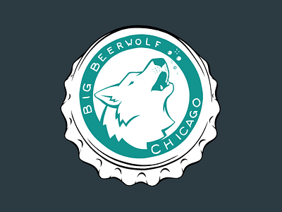 Big Beerwolf Bottle Cap beer beerwolf bottle cap branding design illustration logo wolf